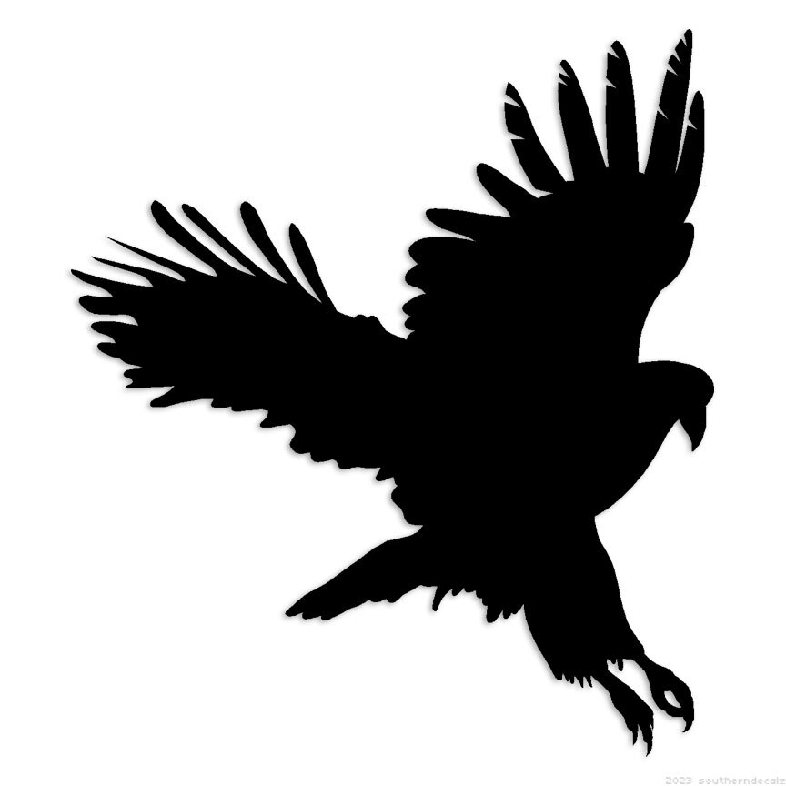 Hawk Pounce Bird – Decal Sticker – Multiple Colors & Sizes – ebn6713