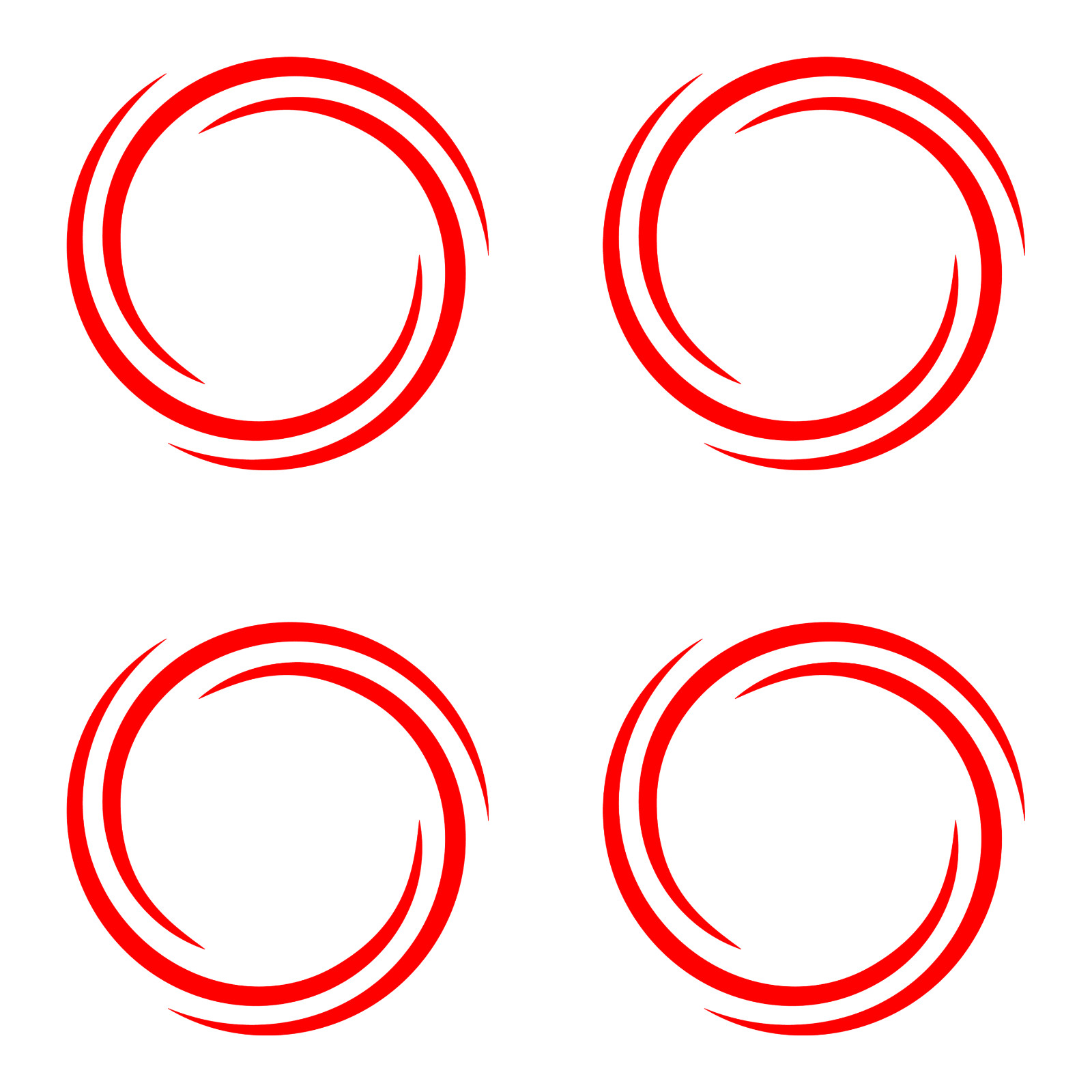 Set of 4 CIRCULAR Symbol Vinyl Decals | CIRCULAR Symbol Stickers