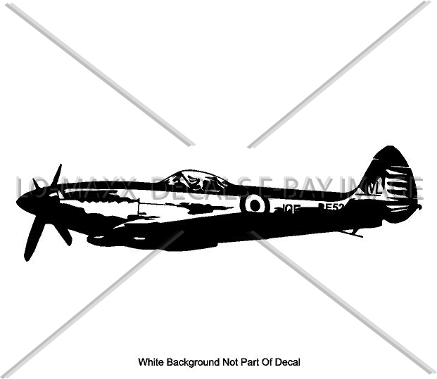 Supermarine Spitfire Mk XVIE WW 2 British Fighter Aircraft Die Cut Vinyl Decal