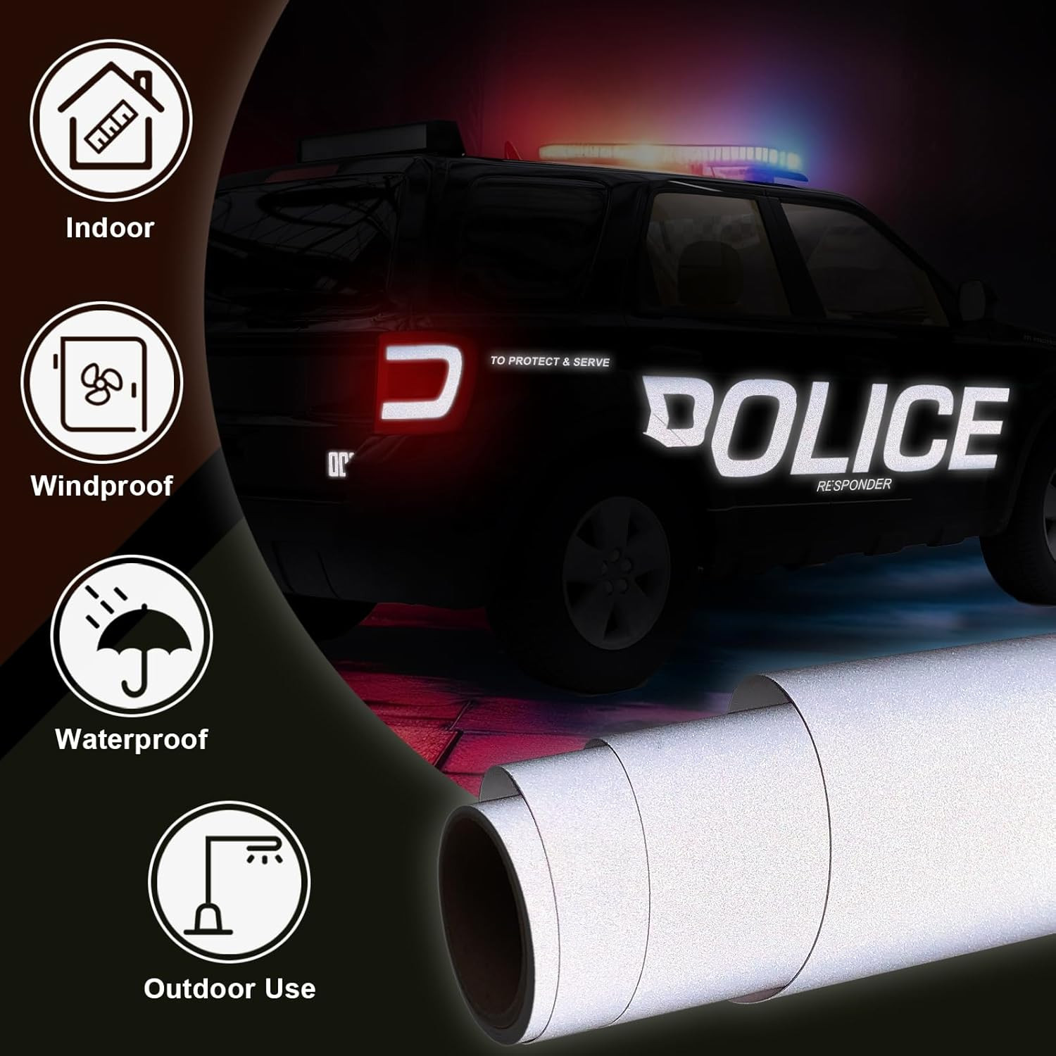WRAPXPERT Reflective Vinyl – White, 12″ X 5Ft for Mailbox Numbers, Cars, Trucks,