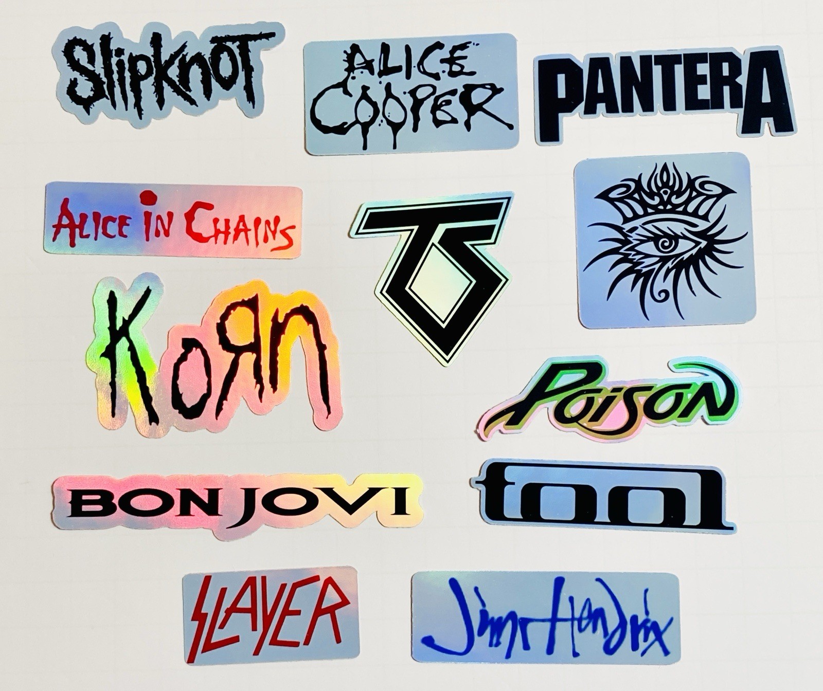 50 Large Classic Rock Stickers 50s 60s 70s 80s 90s Rock & Roll Waterproof Large