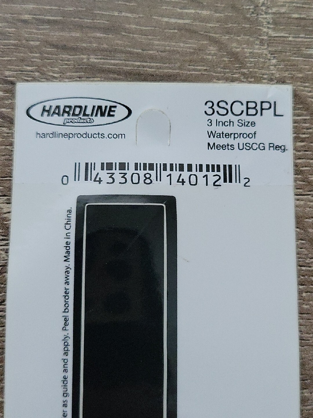 Hardline Self Adhesive Letter L Glossy Black 3″ Super Stick, Waterproof. 3SCBPL