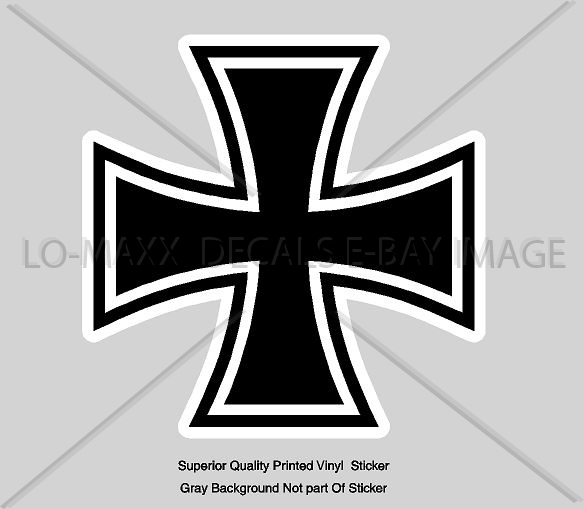 Lot Of 10 – 1.5″ and 10 – 1″ Iron Cross German Military Printed Vinyl Stickers