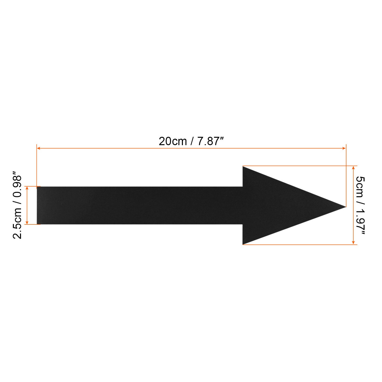 15Pcs 8″x2″ Arrow Sticker PVC Adhesive Large Arrow Sign Black
