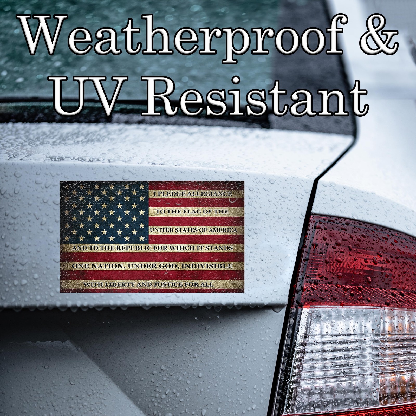 Pledge of Allegiance US United States of America USA Flag Car Truck Window De…