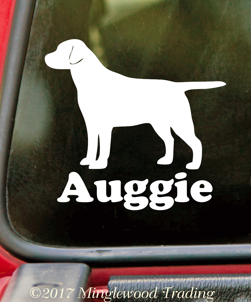 Labrador Retriever with Personalized Name Vinyl Decal – Lab Dog Puppy Straight