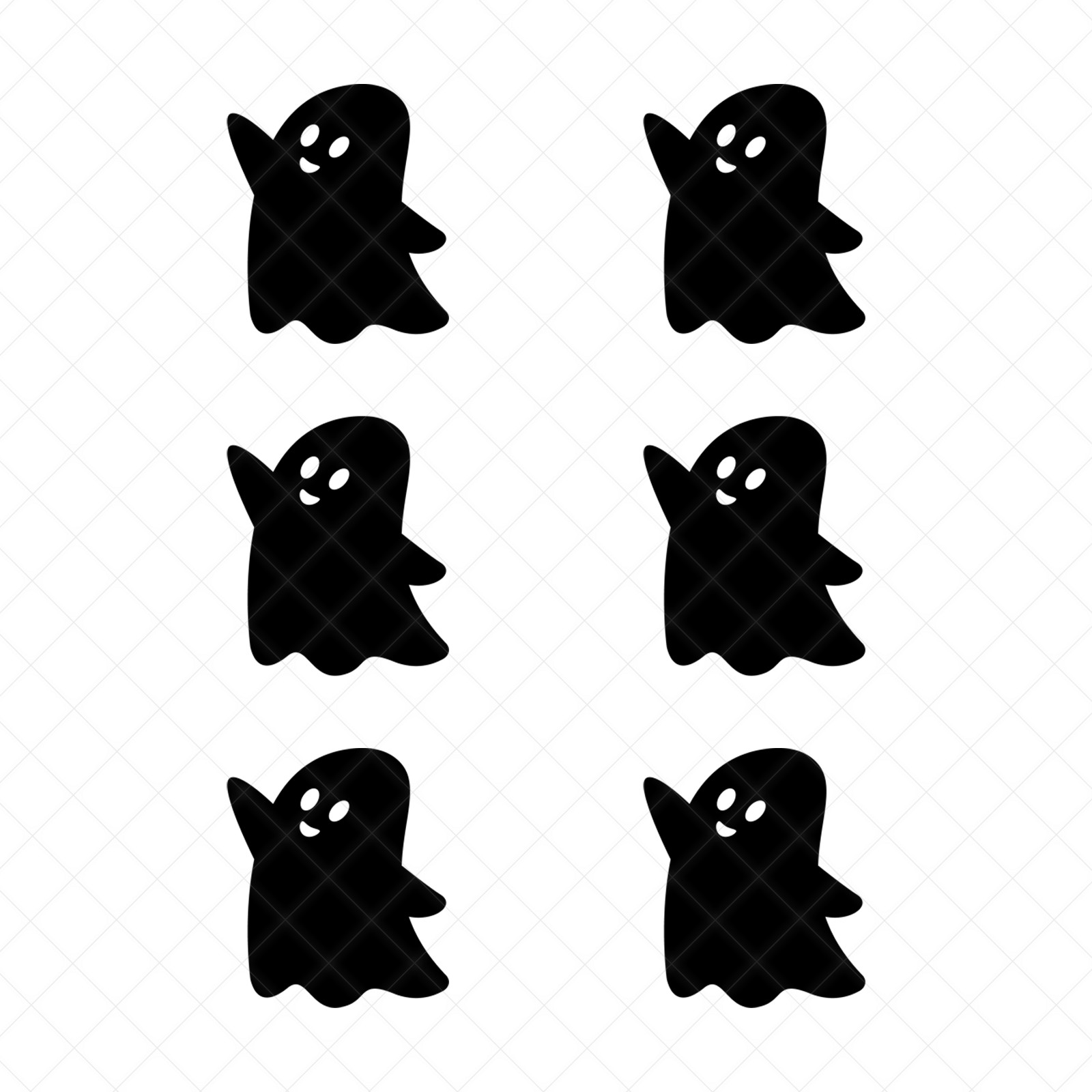 6 Ghost Vinyl Stickers Halloween Decor Cute Spooky Planner Scrapbook Craft DIY