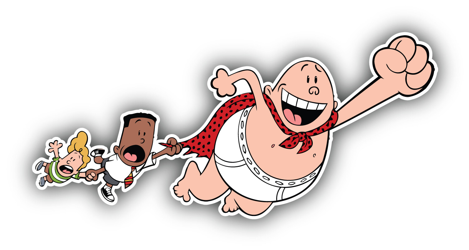 Captain Underpants Cartoon Sticker Bumper Decal – ”SIZES”