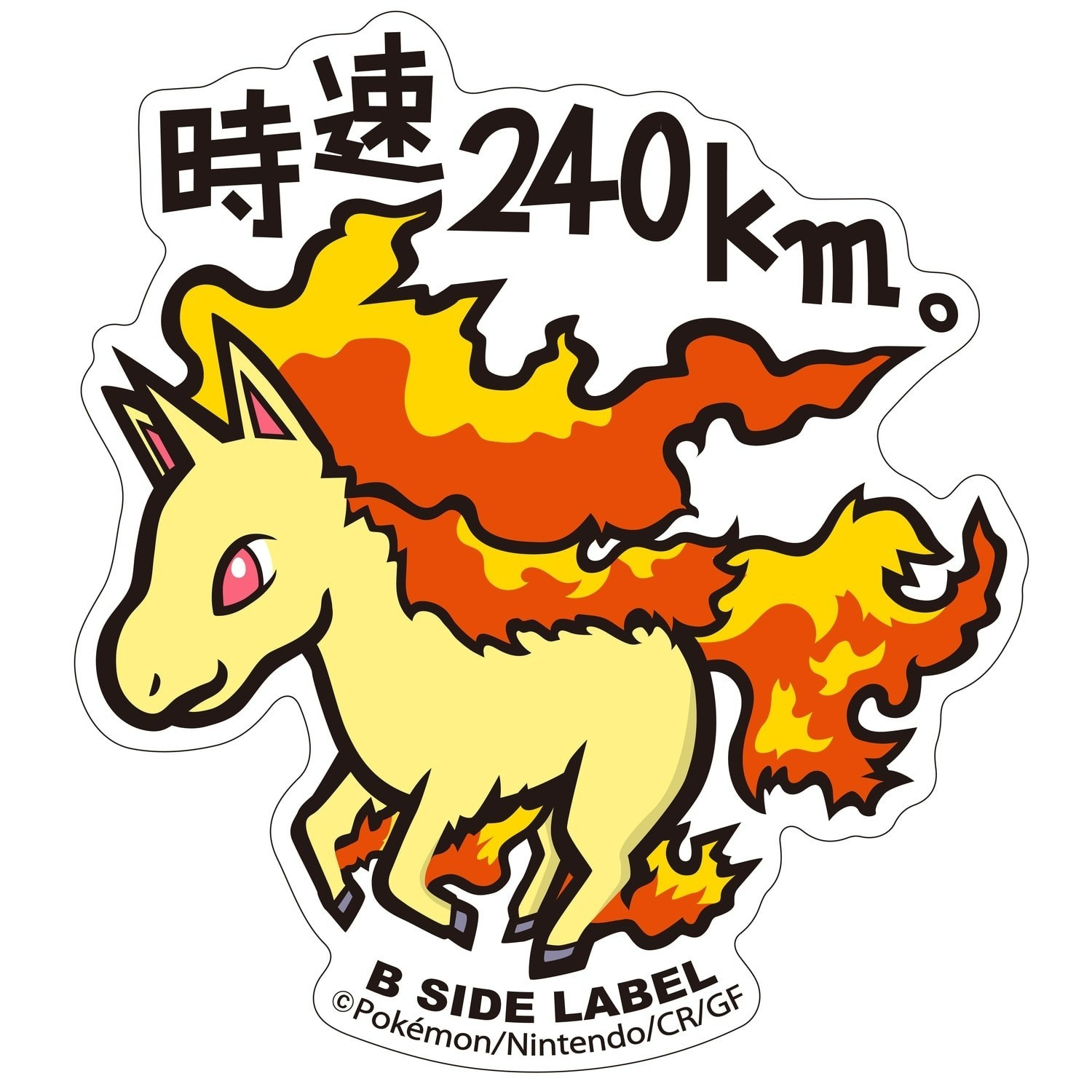 Pokemon Center B-Side Label Sticker – 078 Rapidash Kanto 2.8in