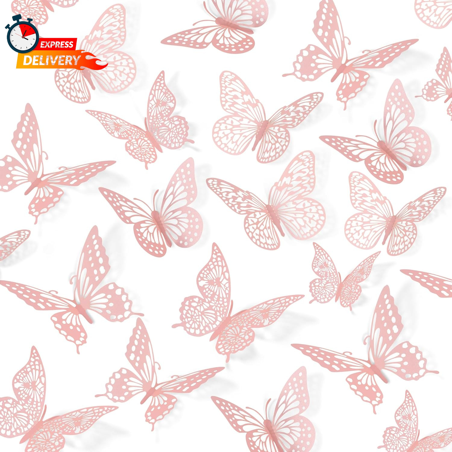 SAOROPEB 3D Butterfly Wall Decor – 48 Pcs, 4 Styles, 3 Sizes – Removable Wall St