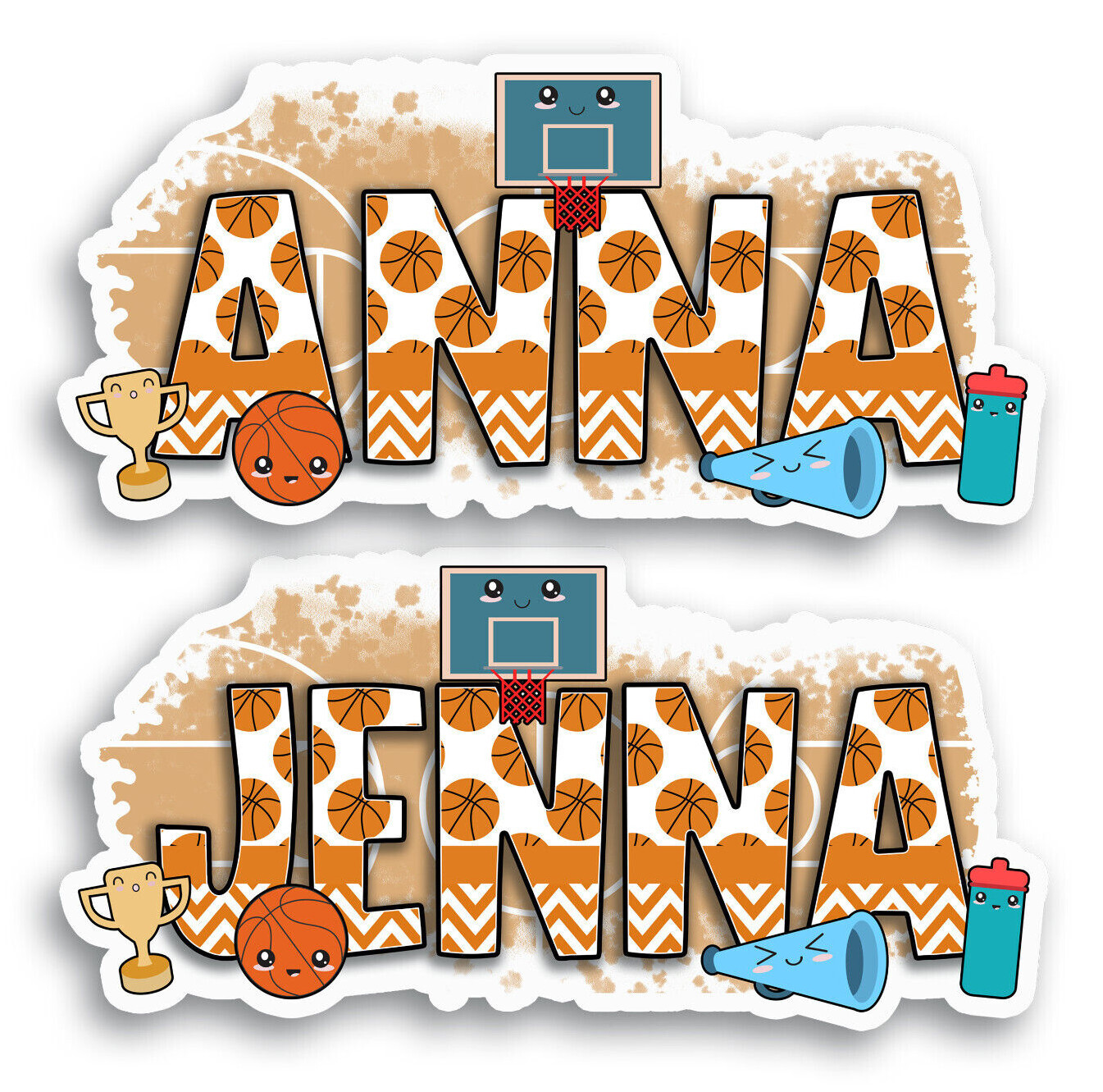 Custom Name Sticker, Personalized Decal, Basketball, Girls, Team Spirit, Sports