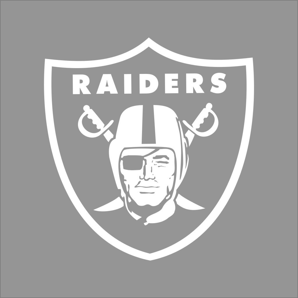 Oakland Raiders NFL Team Logo 1 Color Vinyl Decal Sticker Window Car Wall