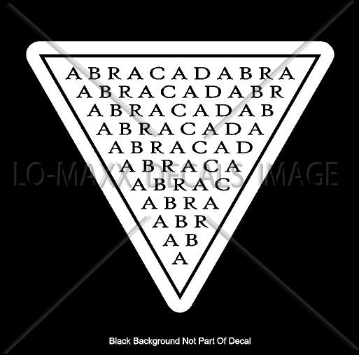 Abracadabra Magic Word Abraxas High Quality Various Sizes Printed Vinyl Sticker