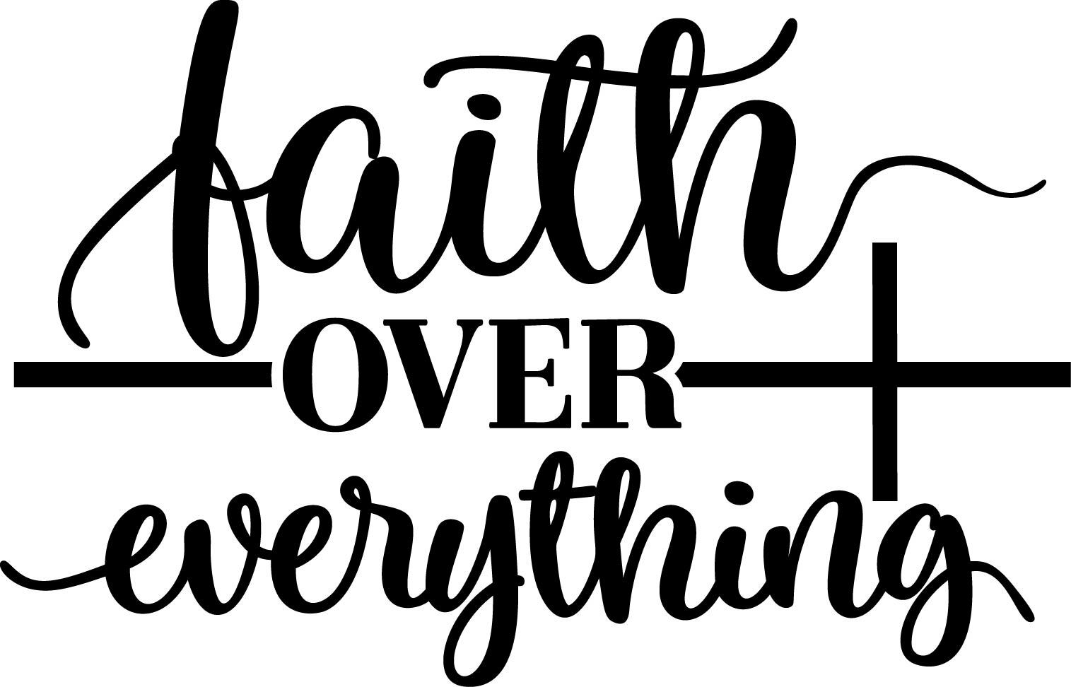 5 Inch Faith Over Everything Die Cut Decal Window Sticker Car Decor Jesus God