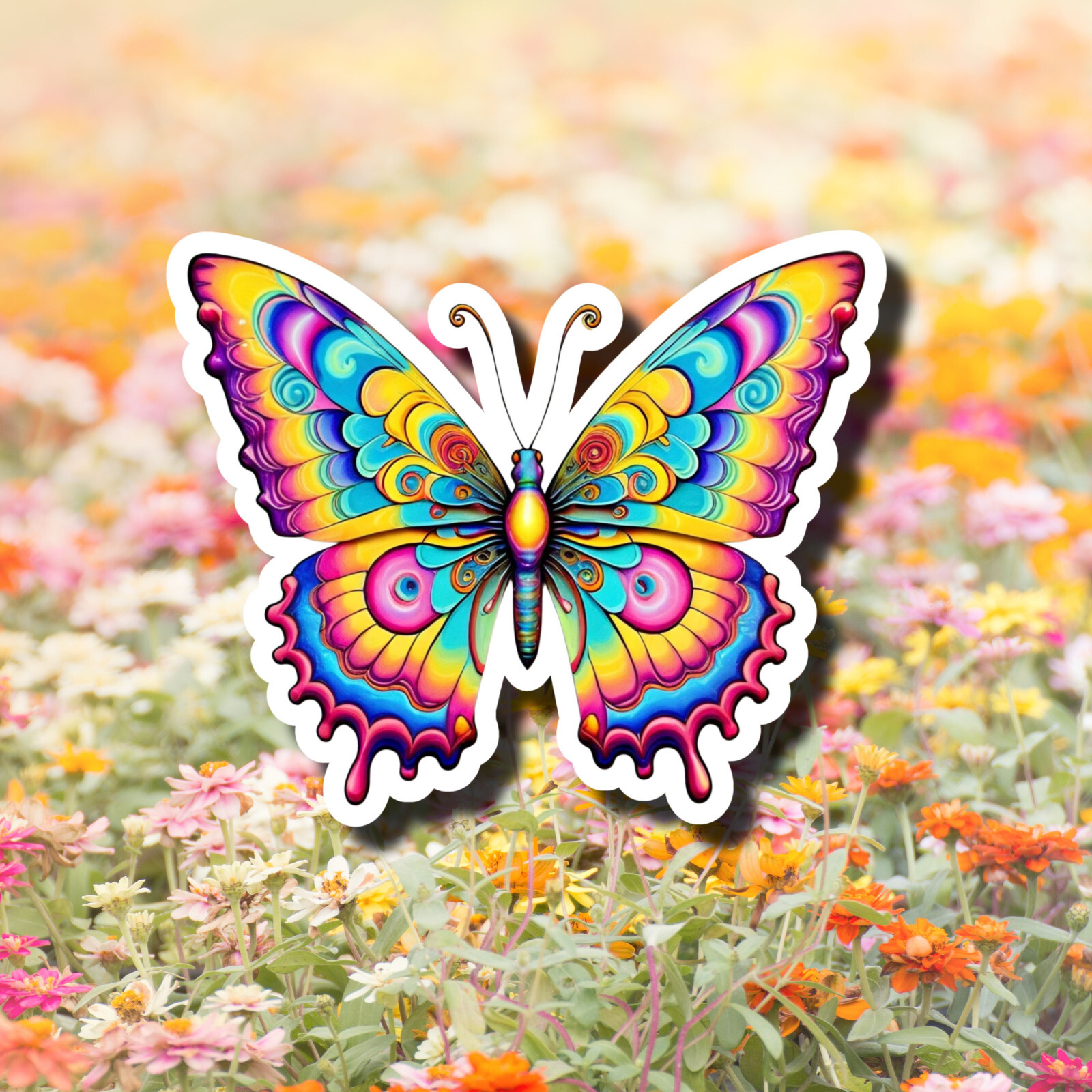 Psychedelic Butterfly 3″ Vinyl Laminated Sticker