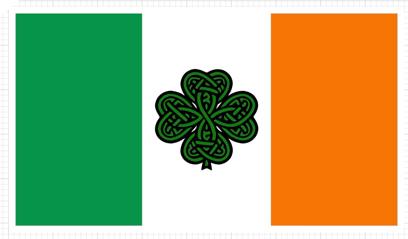 Irish flag orange white green cross St Patrick’s Day vinyl waterproof sticker