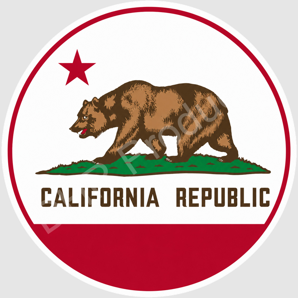 California State Flag Round Logo Vinyl Sticker Decal