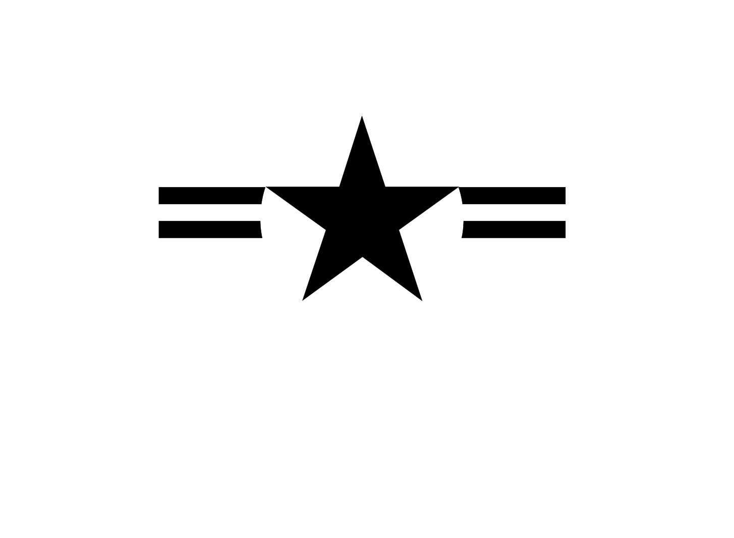 U.S. Aircraft Star 2000 (Star & Bars w/No Background) Vinyl Decal Sticker