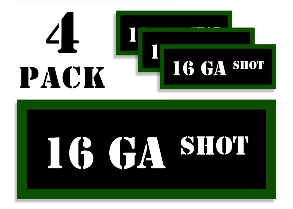 16 GA SHOT Ammo Can Label Stickers Decal Ammunition (4 pack)