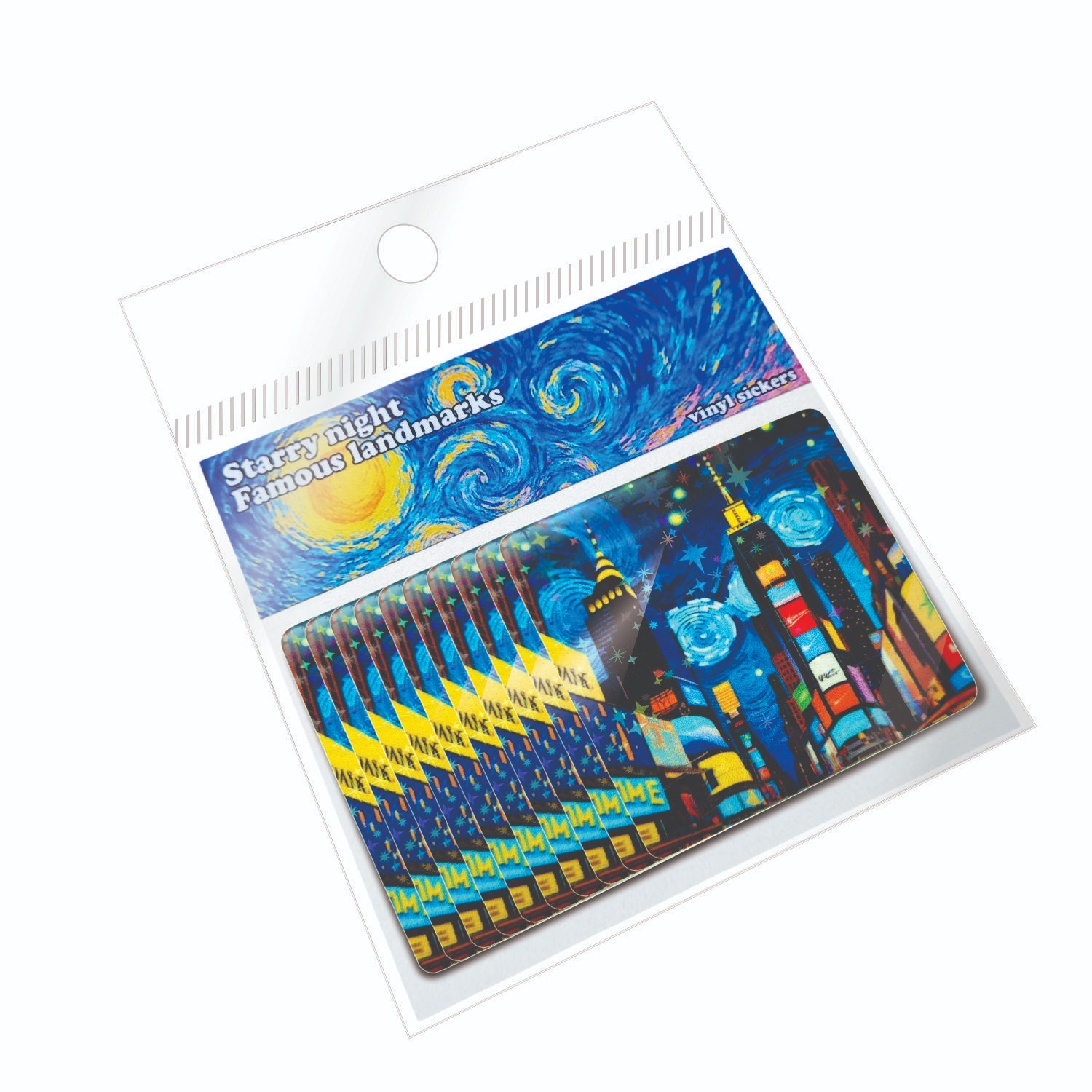 Starry Night at the Time Square New York USA ART Vinyl Stickers !! Van Gogh