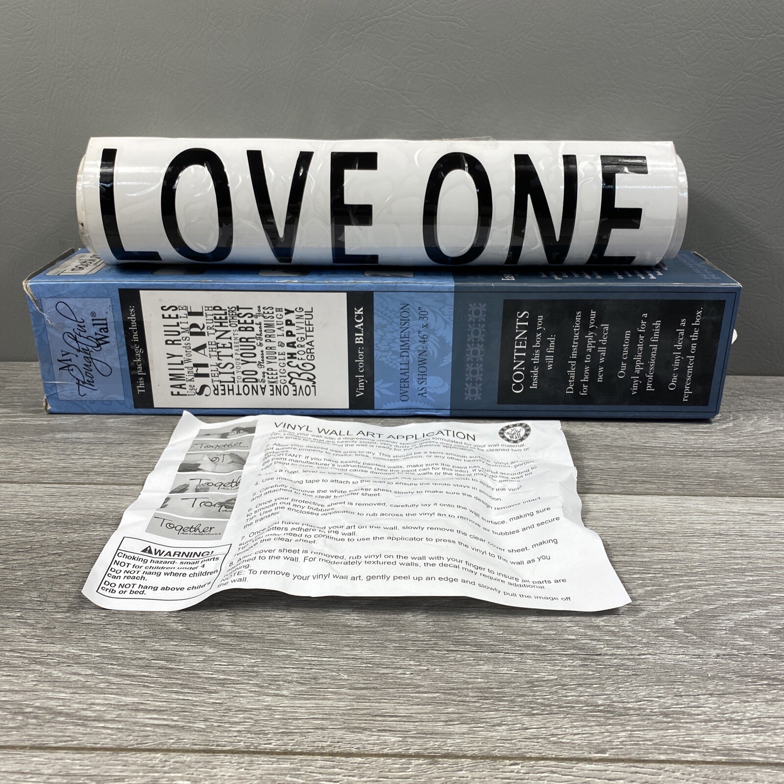 My Thoughtful Wall Vinyl Wall Art Oversized 46×30 Family Rules Share Listen Help