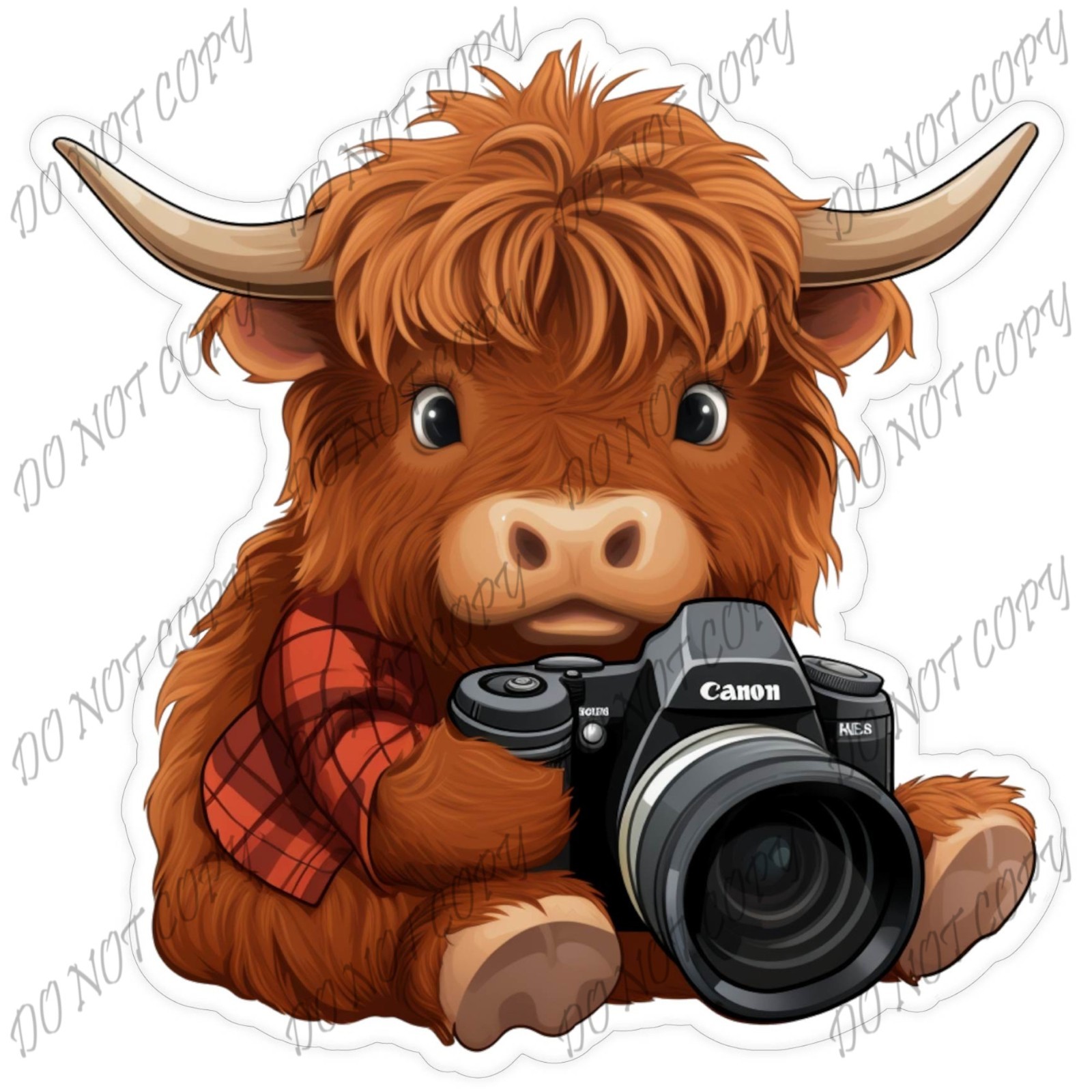 Laminated Vinyl Decal Die Cut Waterproof Sticker – Photography Highland Cow