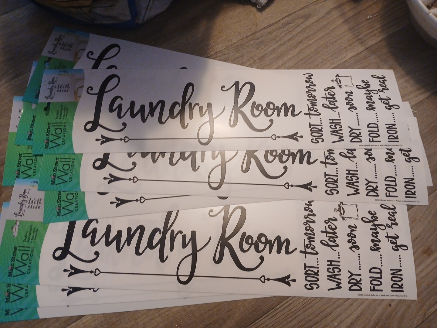 Main Street Wall Stickers Laundry Room 8 Sheets Removable Decals NIP. 1 Price