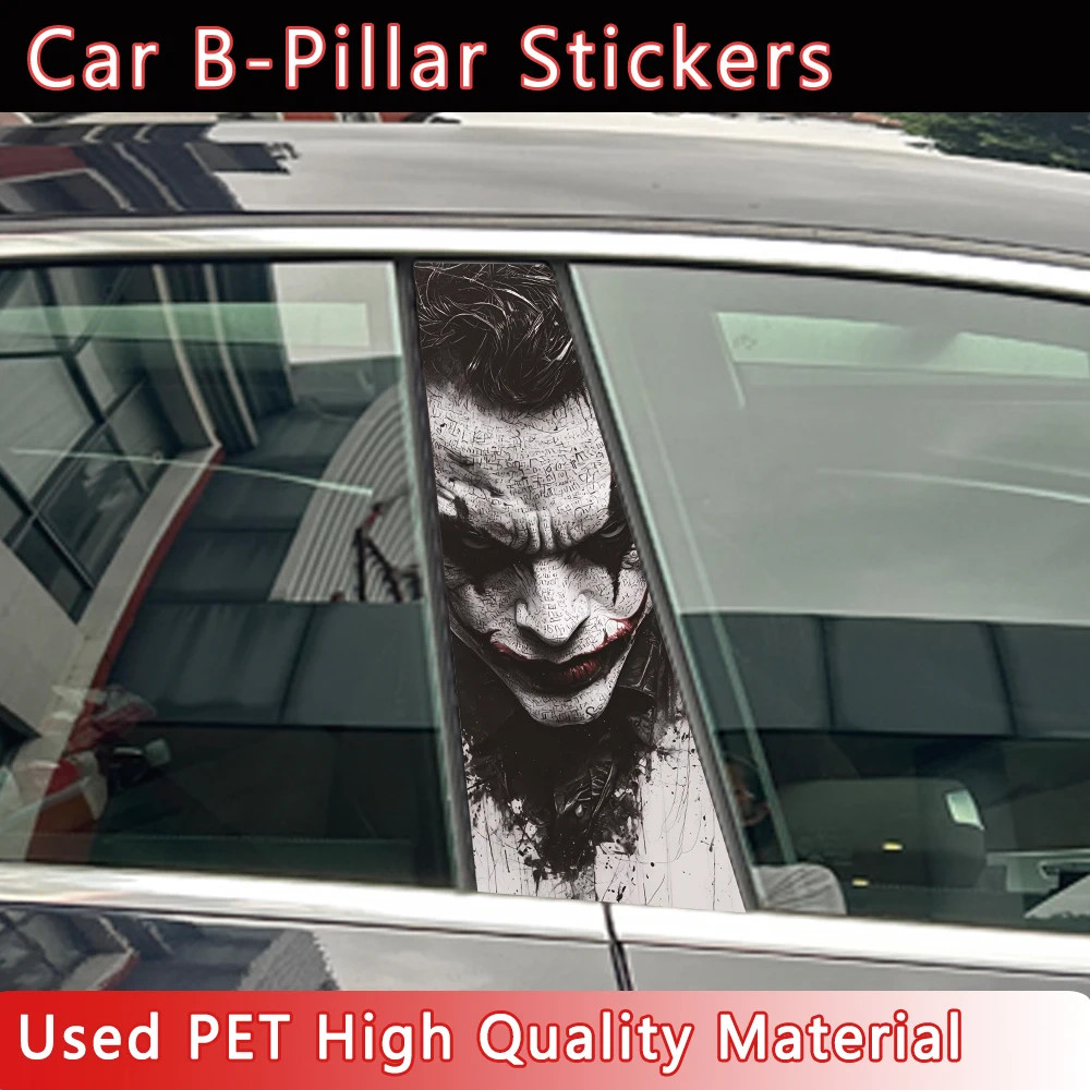 New 2Pc. The Joker Sexy Evil Sticker Decal B-Pillar Accessory Decor-Waterproof J