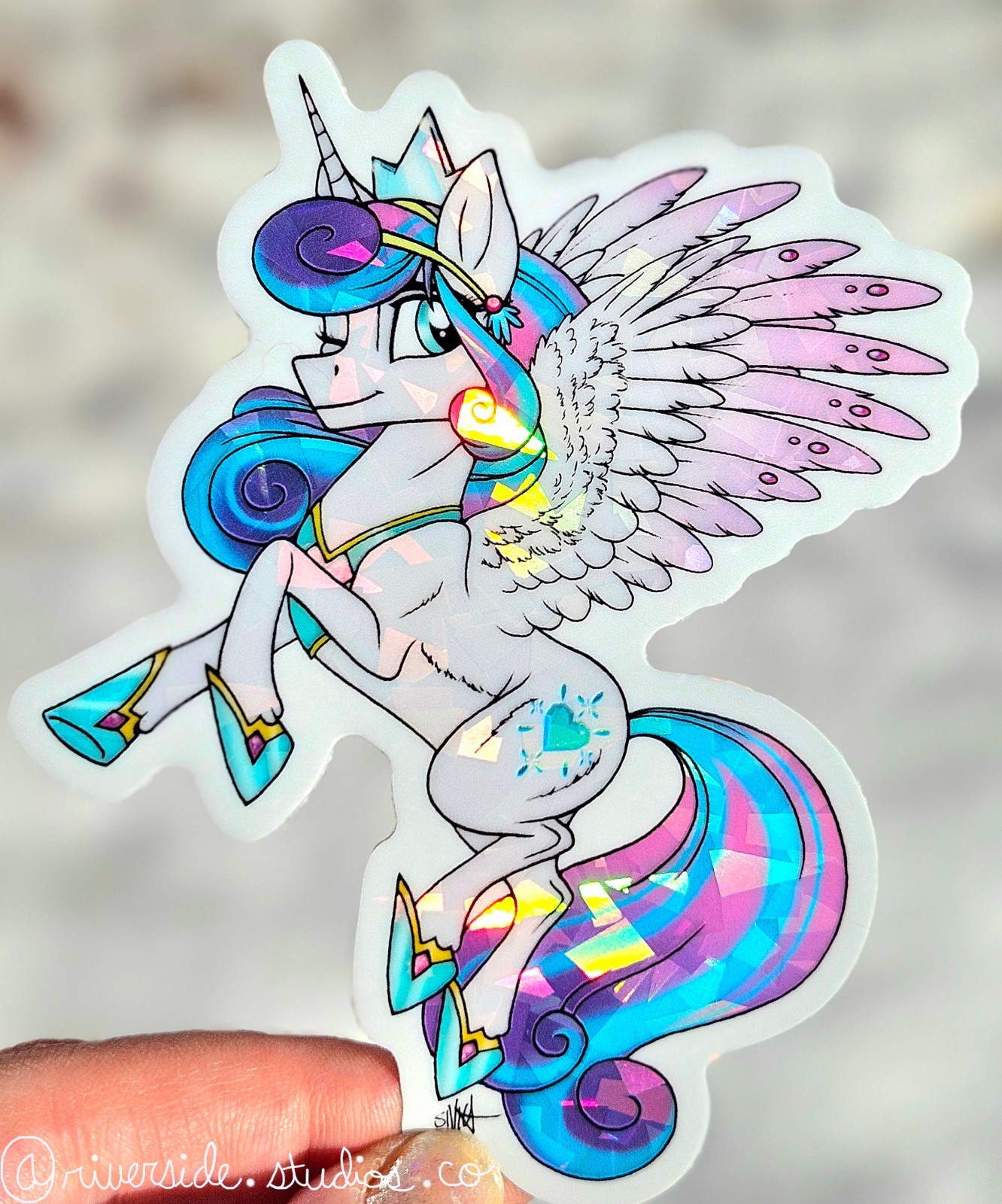 Crystal Princess Flurry Heart Vinyl Holo Sticker 3″ Original Art My Little Pony
