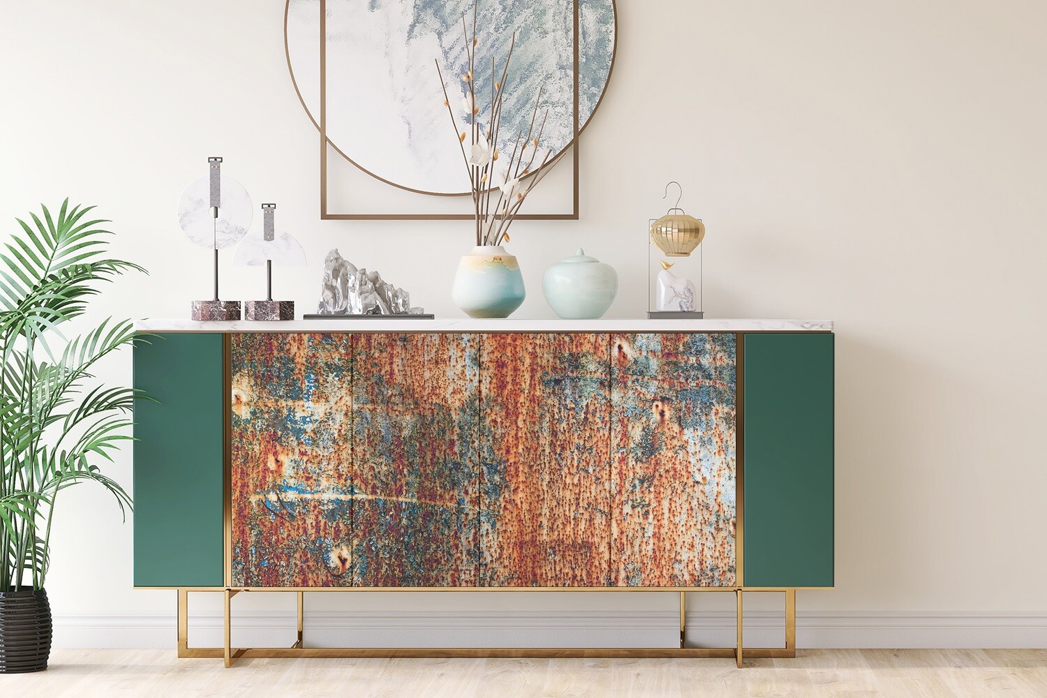 Wall Door Furniture Adhesive Sticker Decal Vintage rusted metal 100×50