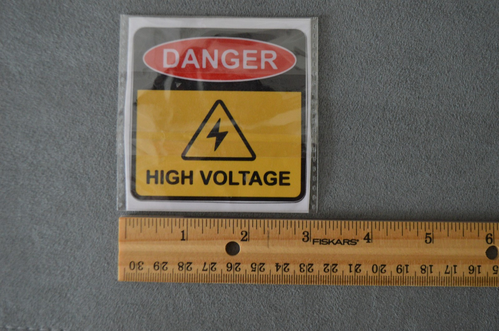 danger high voltage sticker decal 3″ square red yellow black electronics safe