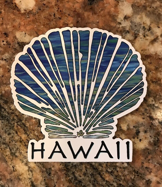 Hawaii Aloha Sticker – Shell Beach Tropical Surf Surfing Islands