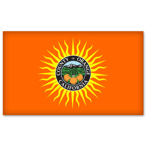 Orange County Flag California car bumper window sticker 5″ x 3″