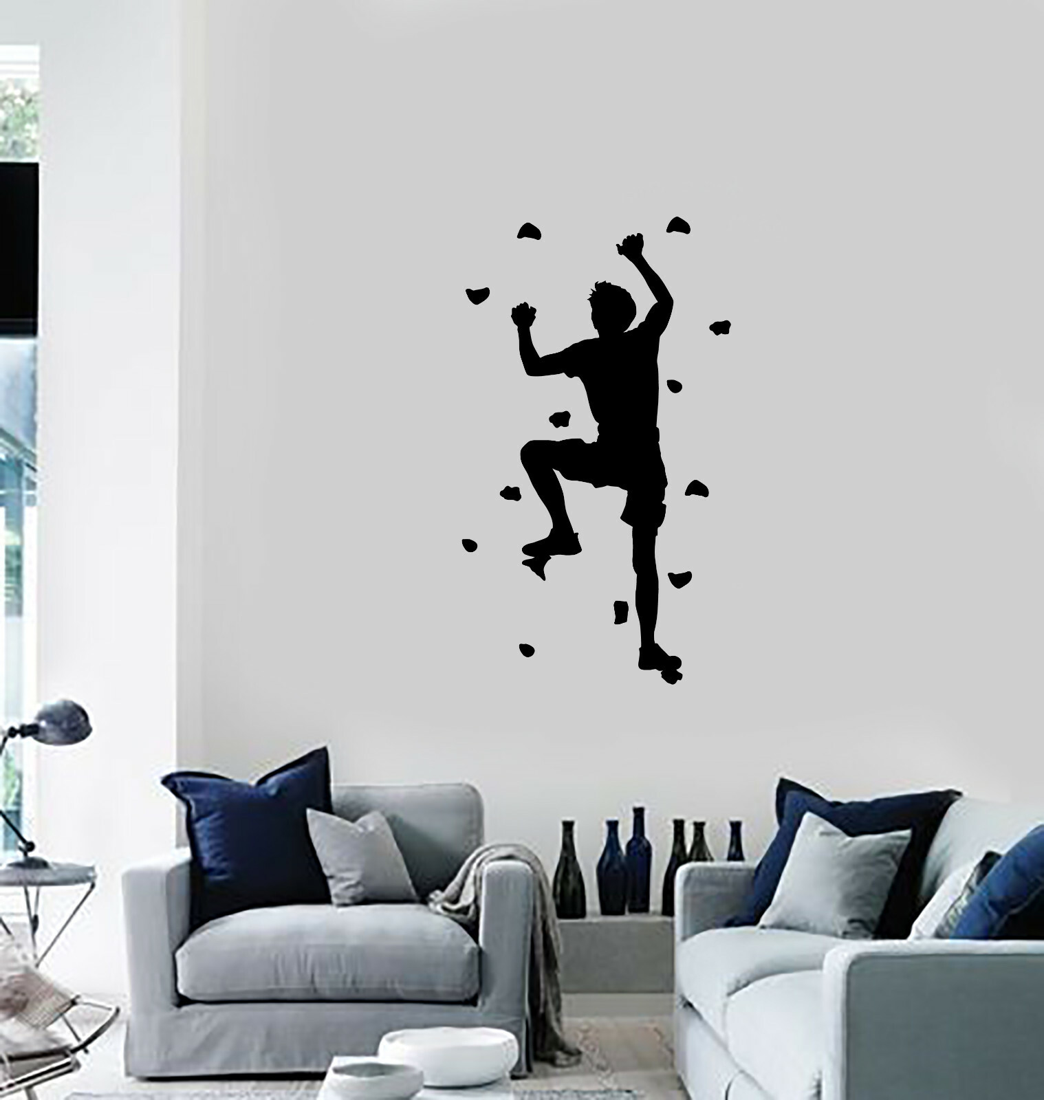 Vinyl Wall Decal Rock Climber Climb without Rope Extreme Sport Stickers (ig6104)