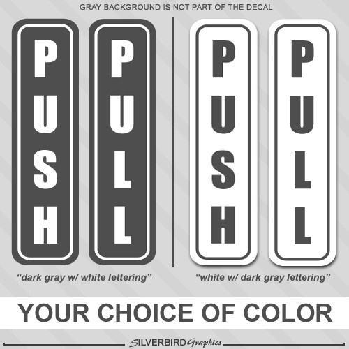 Push and Pull – sticker decals office store window label door vinyl laminated
