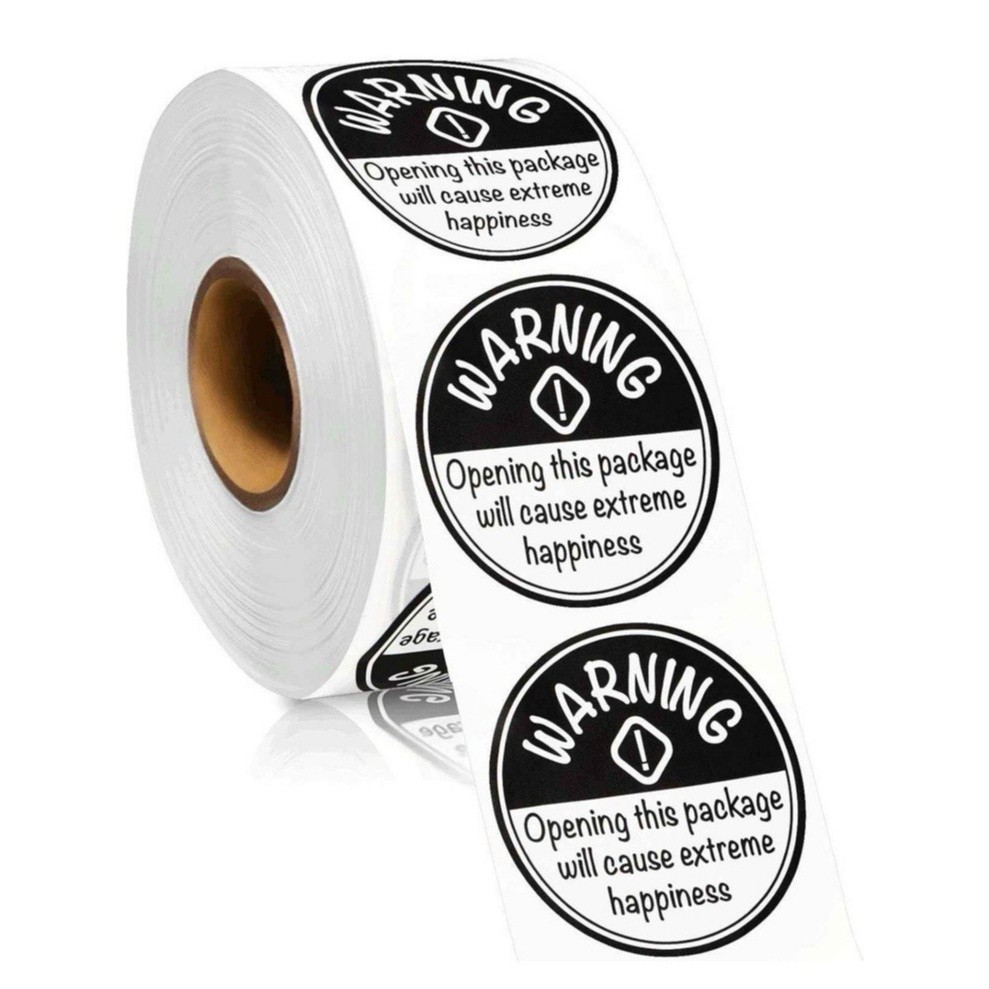 500pcs Extreme Happiness Stickers Black Round Self-Adhesive 1.5 Inch Labels Roll