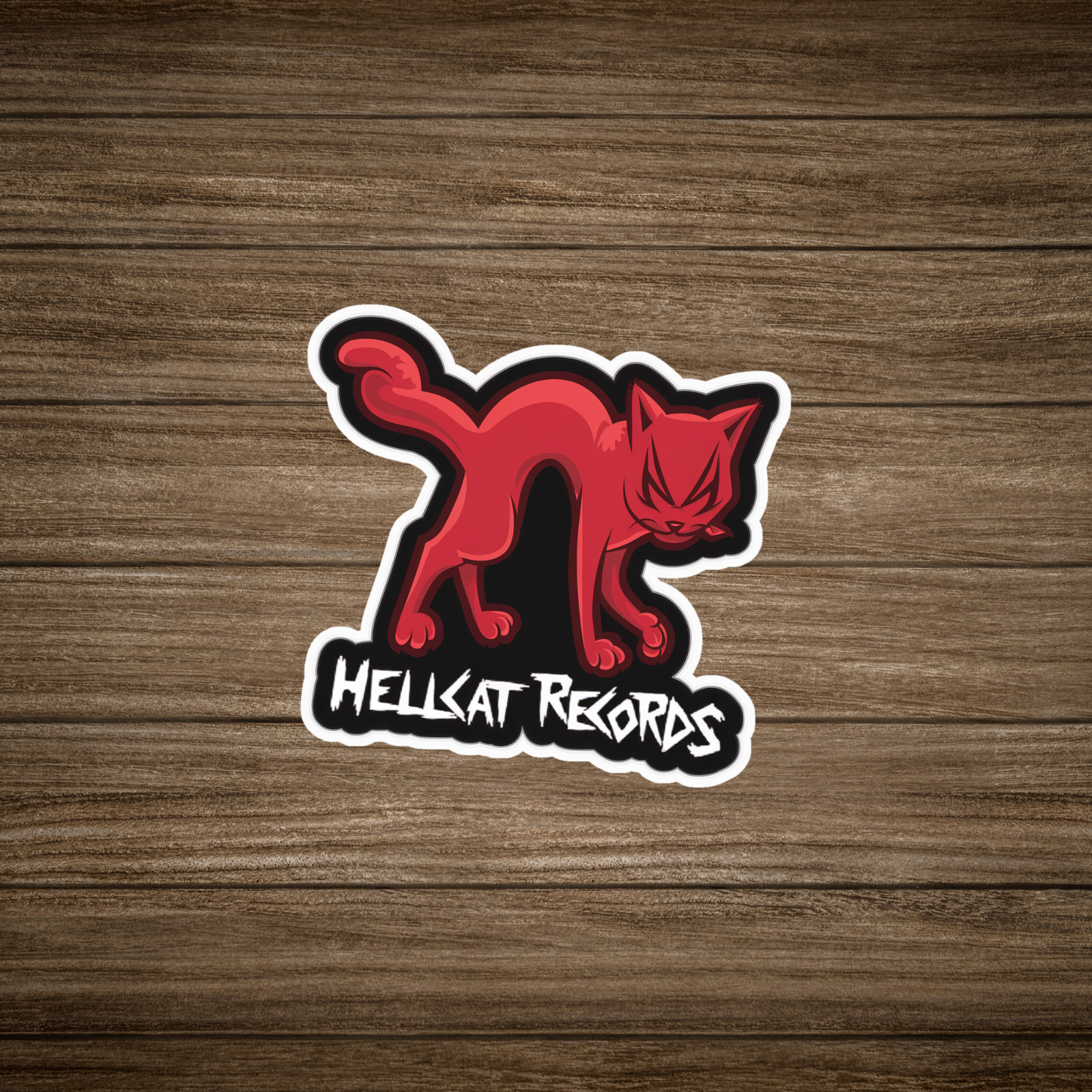 Hellcat Records Red Cat Logo Sticker – Punk Rock Music Label Decal #2619
