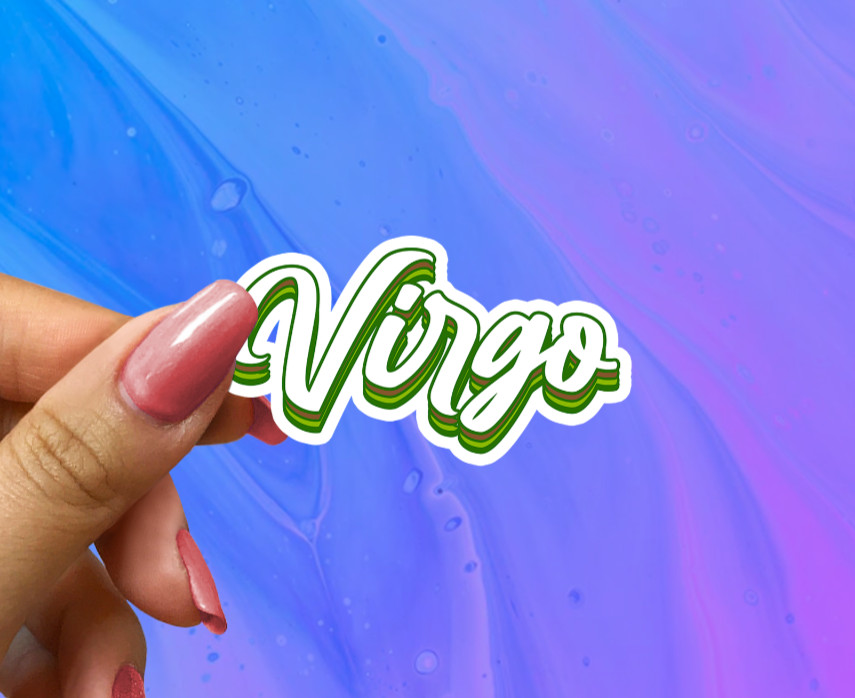 Virgo Zodiac Text Vinyl Sticker – Astrology Decal
