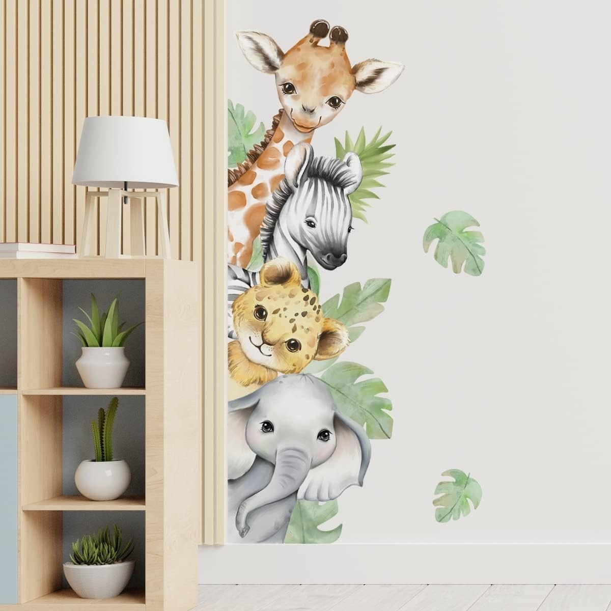 44.88” Waterproof Jungle Animal Stickers for Kids’ Nursery and Playroom Decor