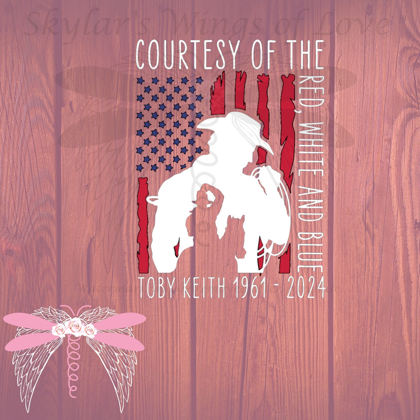 Toby Keith Memorial Decal – Courtesy of the Red, White and Blue