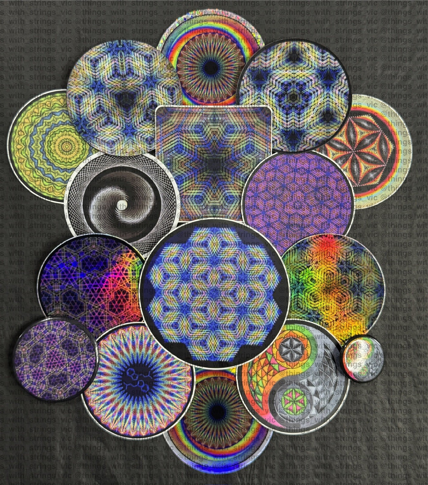 Psychedelic Sacred Geometry Vinyl Stickers, Magnets & Pins – Things With Strings