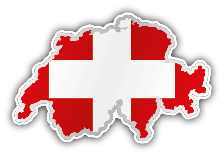 Switzerland Map Flag Car Bumper Sticker Decal