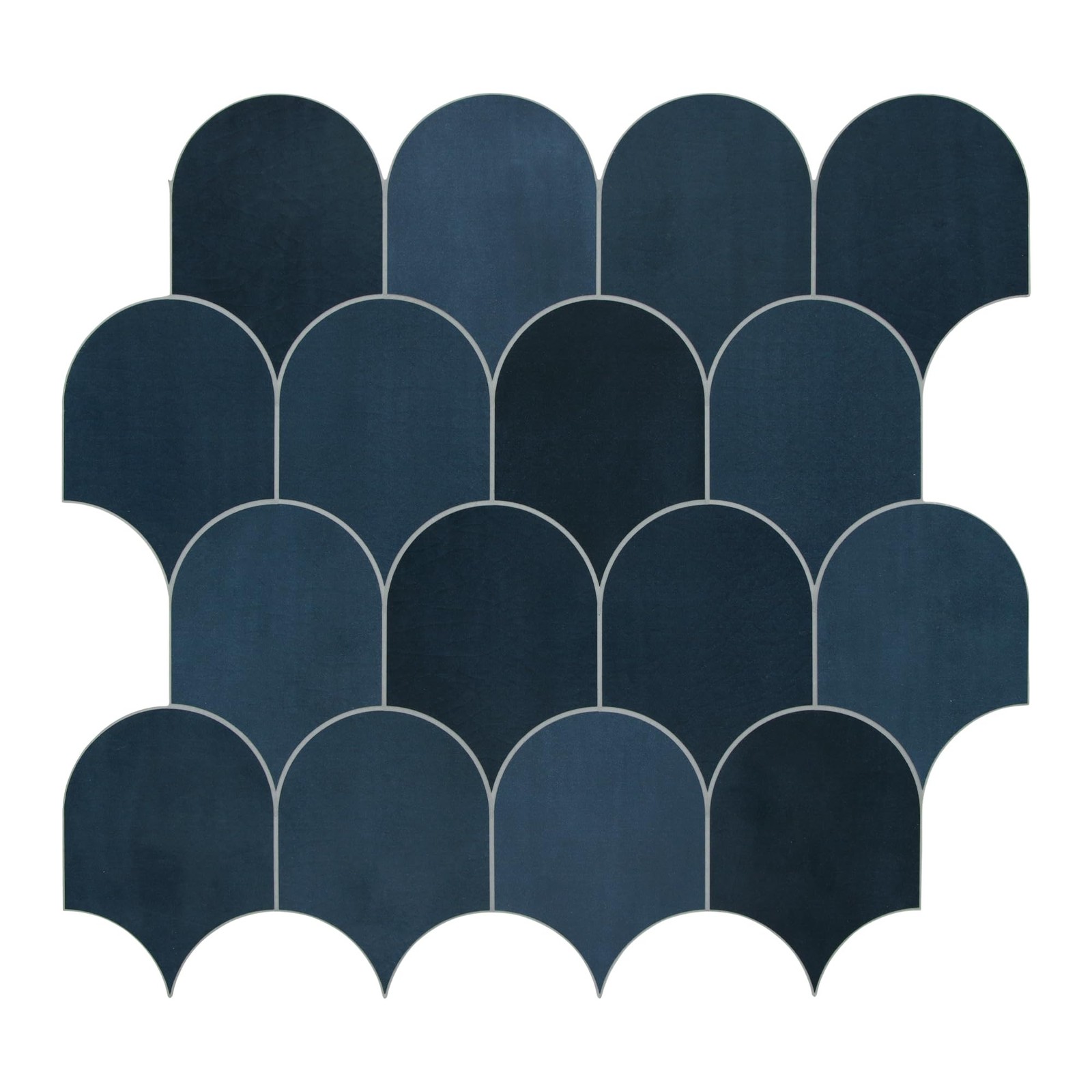 10-Sheet Fish Scale Peel and Stick Backsplash Tile, 11.4” x 10.9″ Stone Comp…
