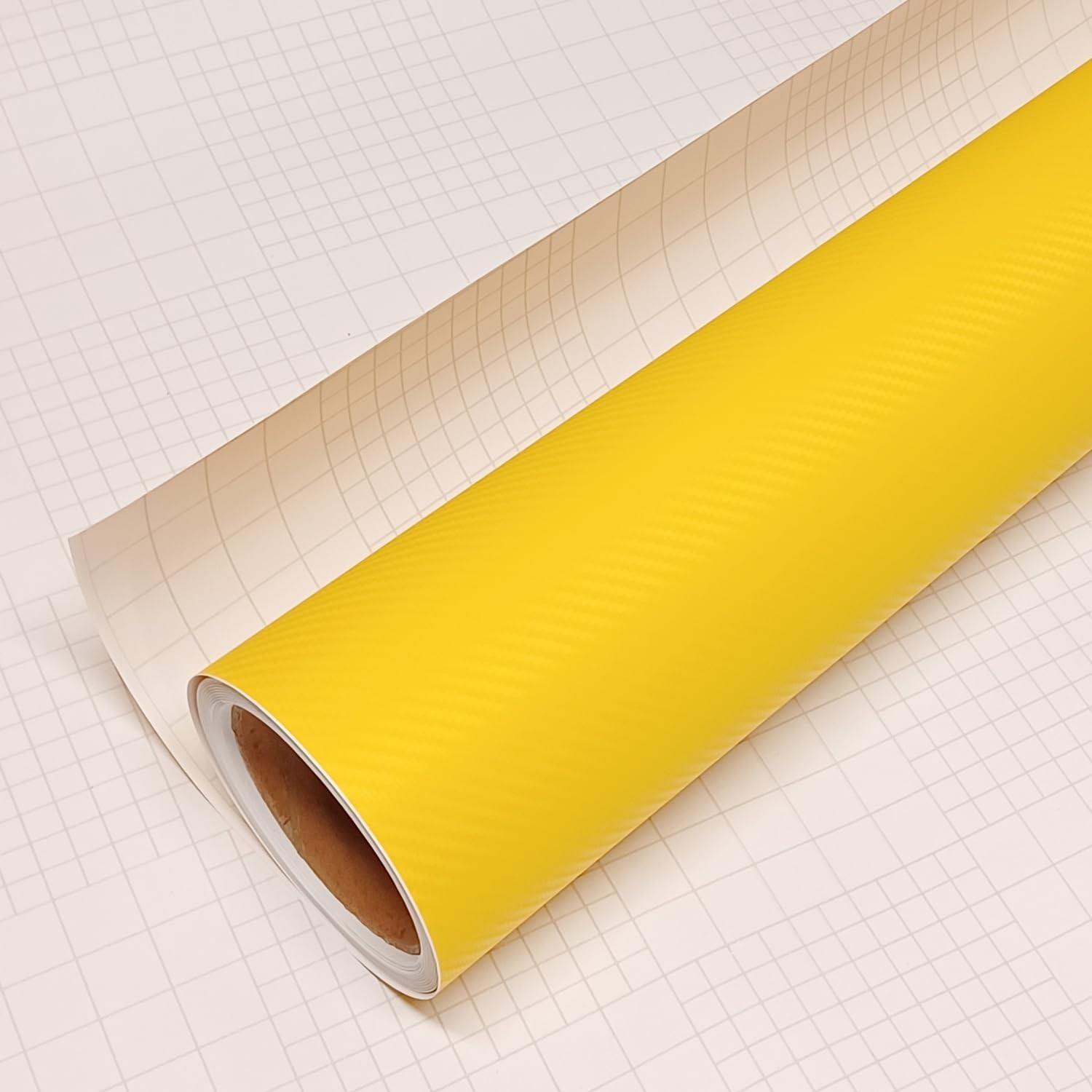 DIYAH 3D Yellow Carbon Fiber Film Twill Weave Vinyl Sheet Roll Wrap DIY Decal…