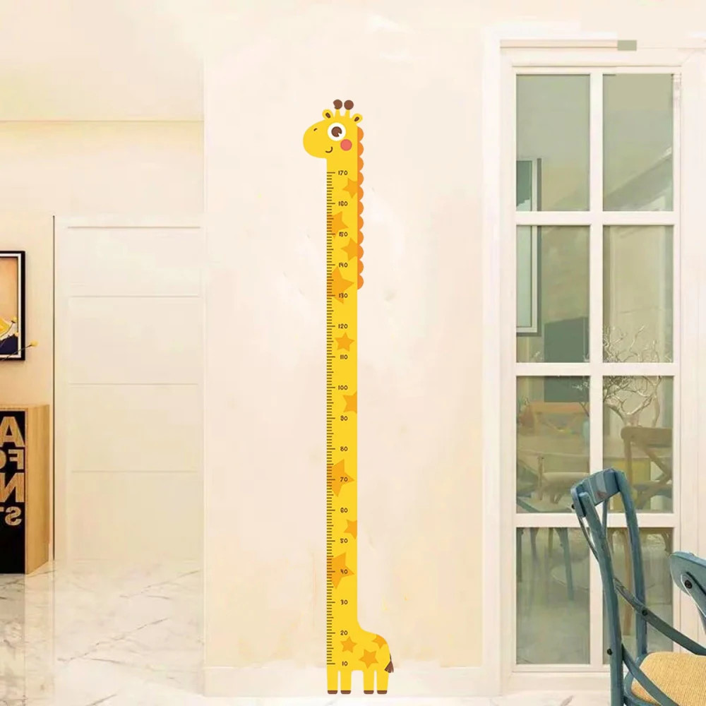 Cute Cartoon Height Sticker Unicorn Dinosaur Giraffe Wall Height Measuring Ruler