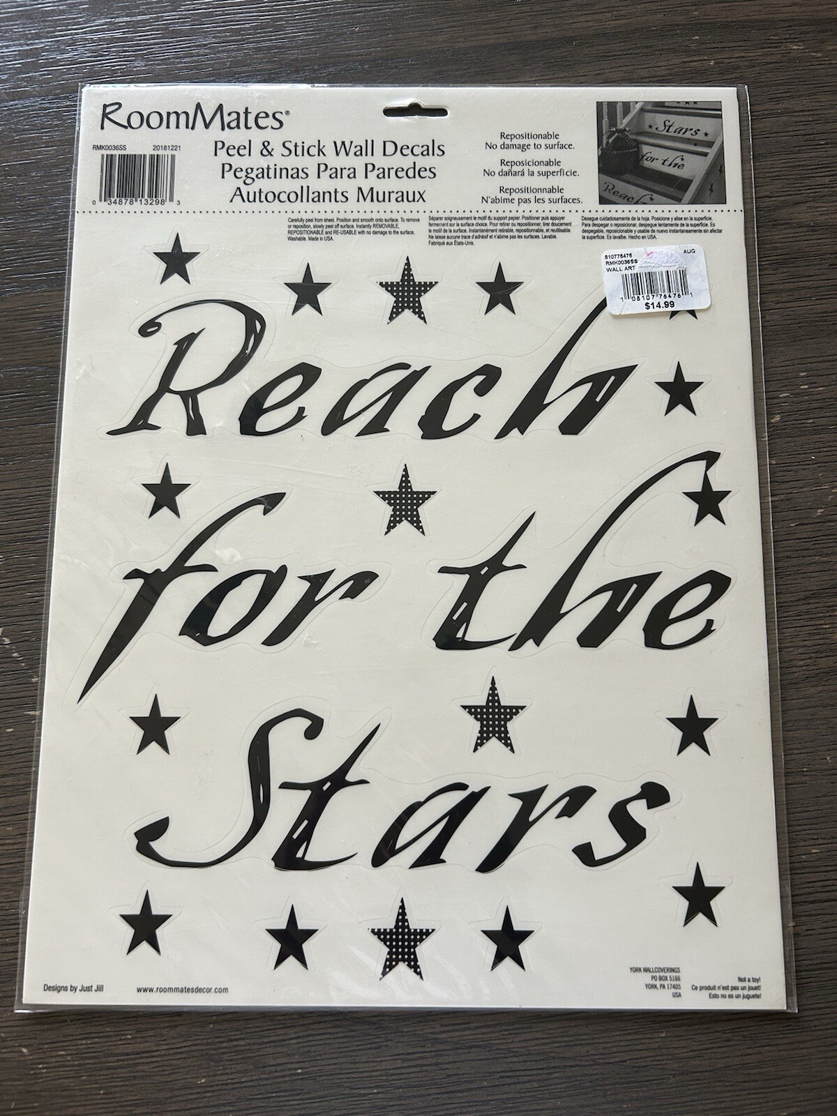 Reach For The Stars Peel & Stick Wall Decals Repositionable Classroom Decor