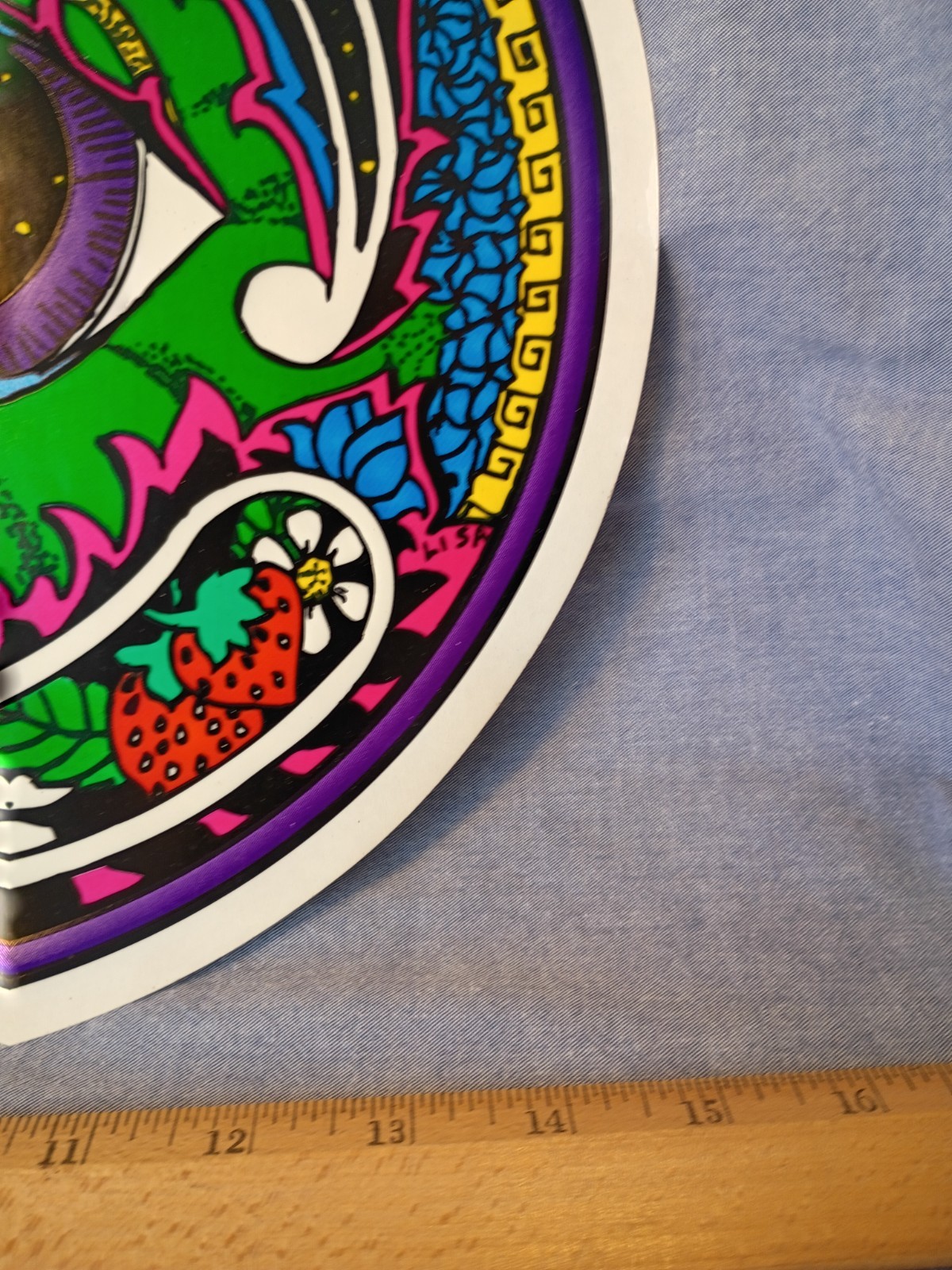 Vintage 12in Lisa Rain Psychedelic Eye Decal by Yujean Stickems -NOS-
