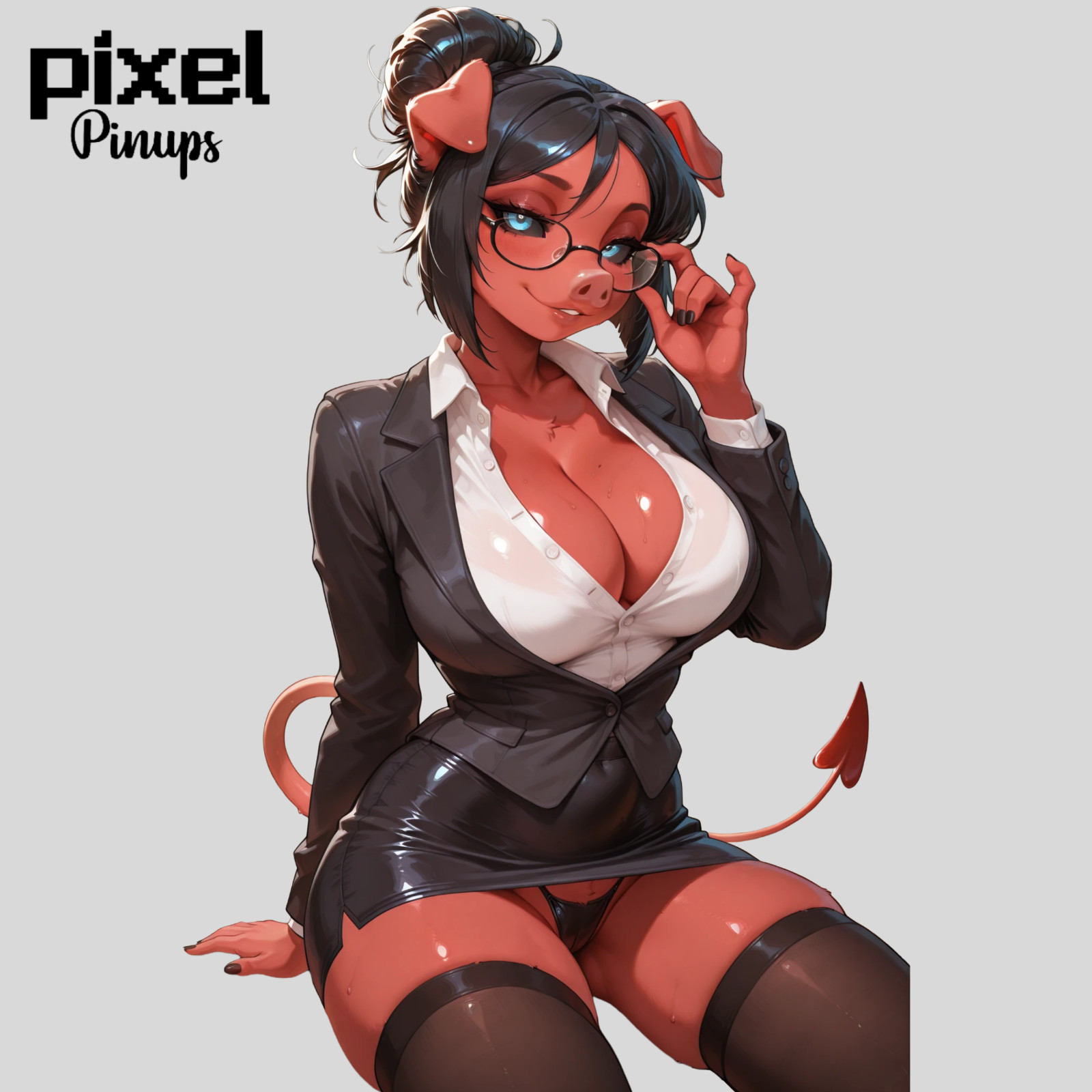 Leonore Sexy Teacher Pig Devil Girl 5.1″ Vinyl Sticker | Thick Furry Waifu