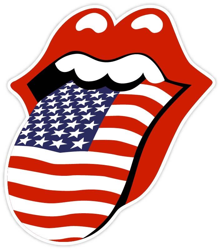 Rolling Stones American US Flag Vinyl Sticker Decal Patriotic WALL