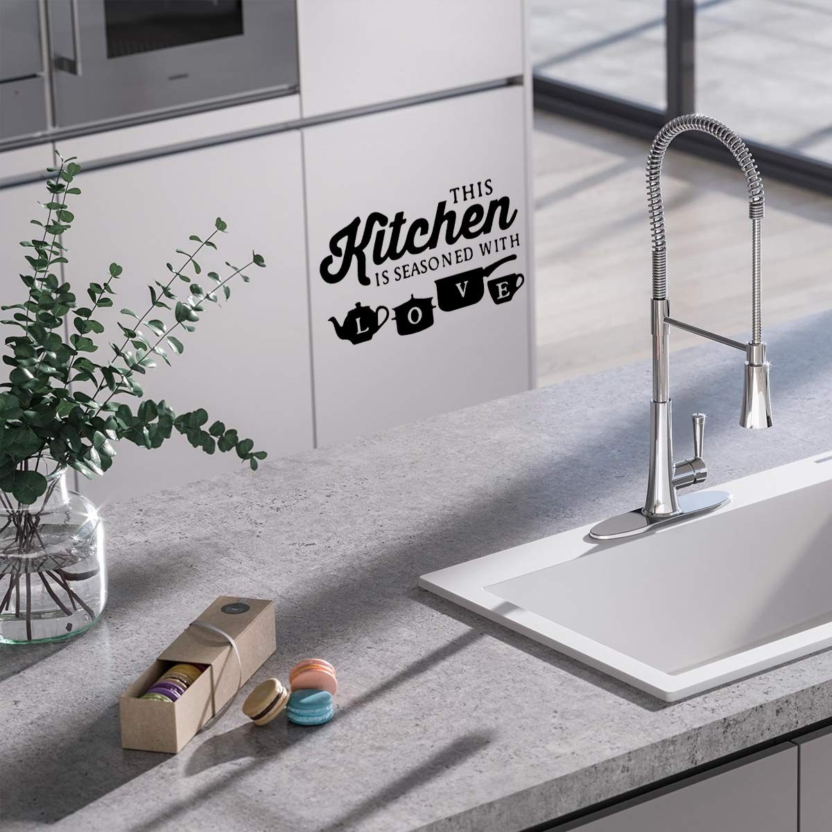 Kitchen Art Font Decorative Wall Stickers PVC Material Decals for Kitchen Wal…